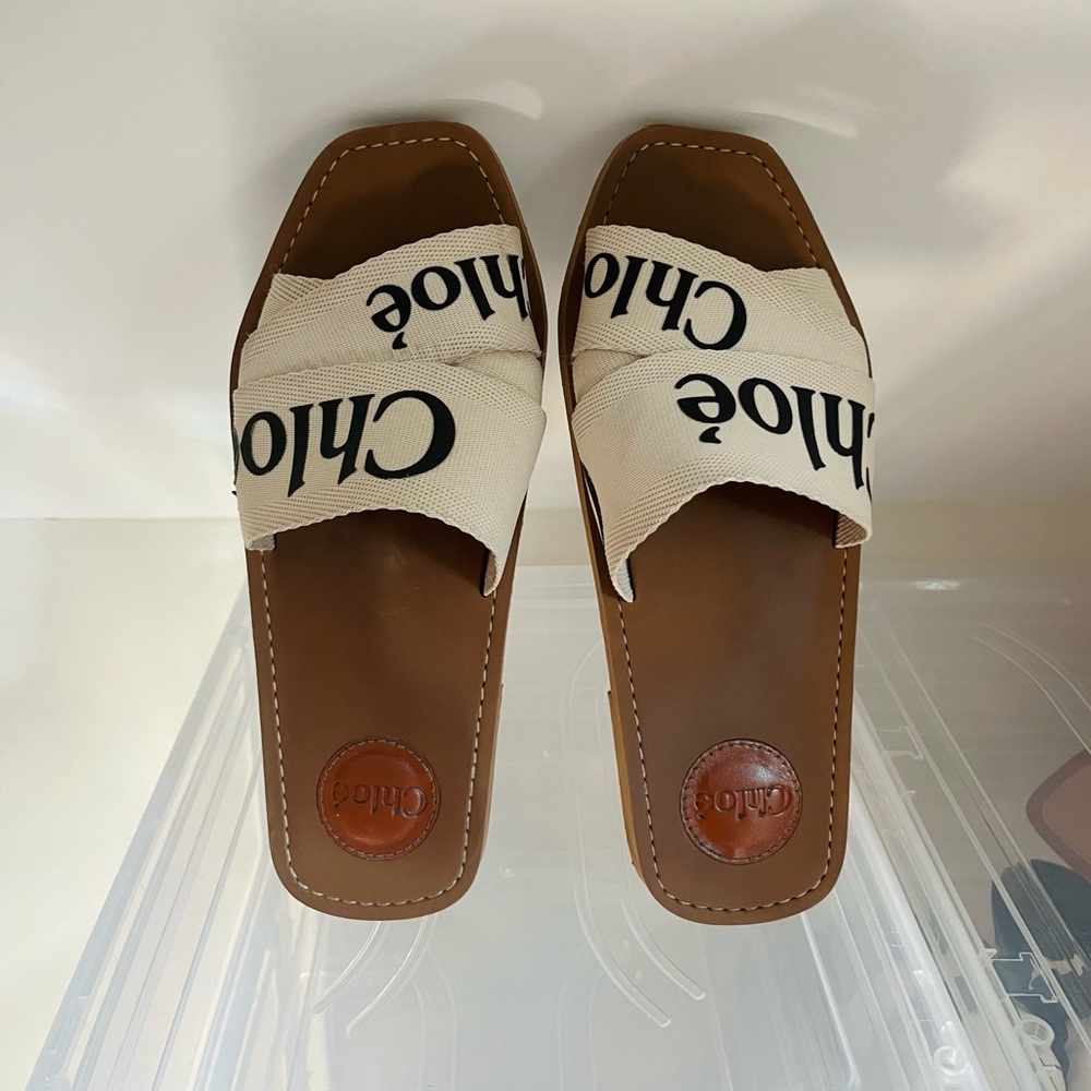 CHLOÉ Woody logo slide sandal chloe